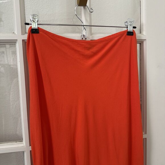 NWT Bright Orange Midi Slip Skirt Old Navy Women's Large - Picture 2 of 11